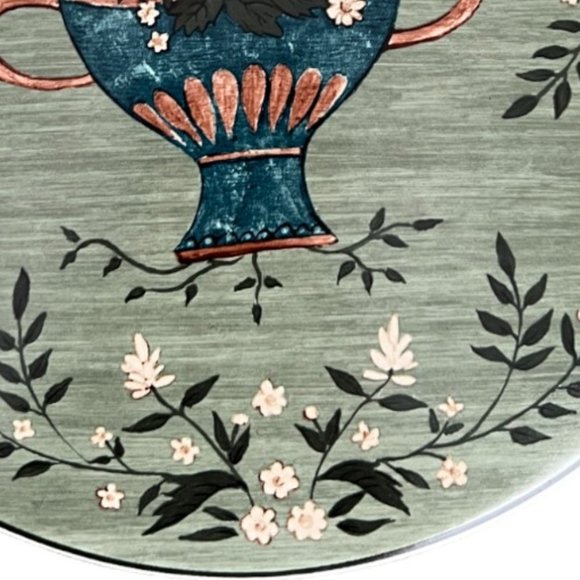 Vtg Sakura WARREN KIMBLE "Brandon Rose" Stoneware TRIVET White Roses in Vase - Picture 4 of 7